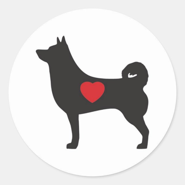 Love Shiba Inu - Sticker Cercle (Devant)