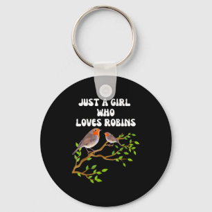 Love Shirt Robins Bird Lover Colourful Present Keychain