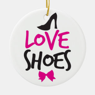 Love Shoes with cute little bow Ceramic Ornament