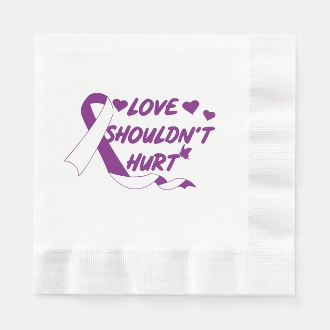 Love Shouldn't Hurt Domestic Violence Awareness Mo Napkin (Front)