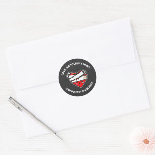  Love Shouldn't Hurt End Domestic Violence   Classic Round Sticker