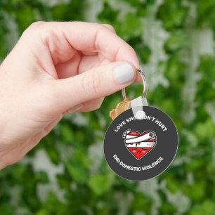  Love Shouldn't Hurt End Domestic Violence   Keychain