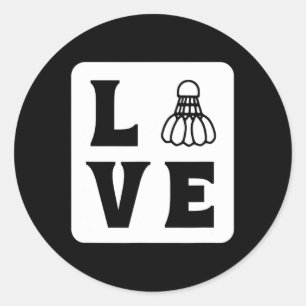 Love Shuttle Dminton  Classic Round Sticker