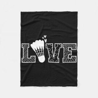 Love Shuttle Dminton Racket Fleece Blanket
