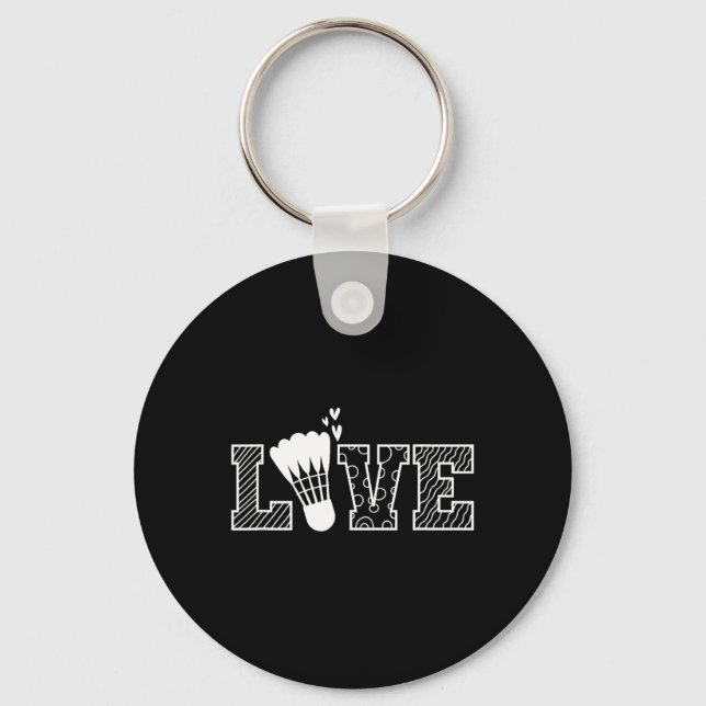 Love Shuttle Dminton Racket  Keychain (Front)