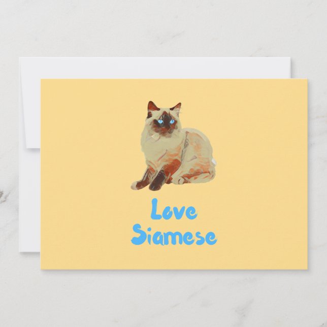 Love Siamese Cats Invitation (Front)