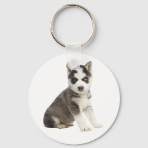 Love Siberian Husky Puppy Dog Keychain
