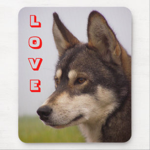 Love Siberian Husky Puppy Dog Mousepad