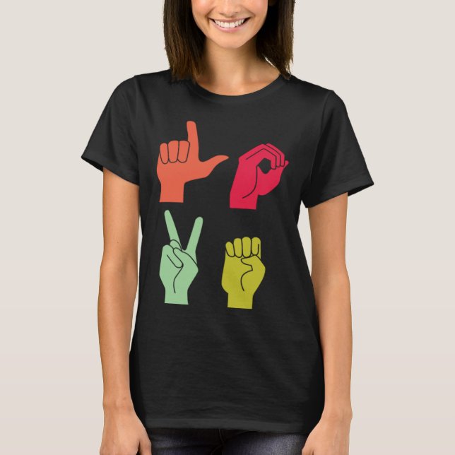 Love Sign ASL Deaf Pride T-Shirt (Front)