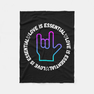 Love Sign Disability Awareness Fleece Blanket