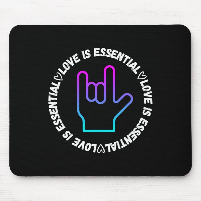 Love Sign Disability Awareness  Mouse Pad (Front)