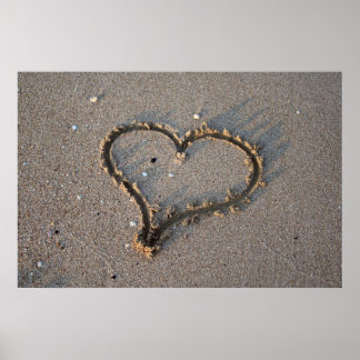 Love sign in the sand