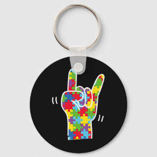 Love Sign Language Autism Awareness Month Asl Love Keychain