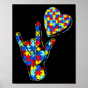 Love Sign Language Autism Awareness Puzzle Kindnes