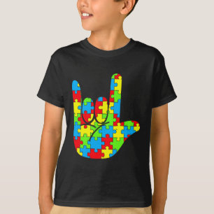 Love Sign Language Autism Awareness T-Shirt