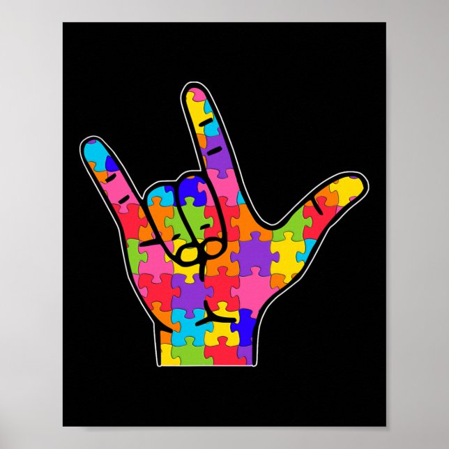 Love Sign Language Autism Gift Awareness Support 5 (Front)