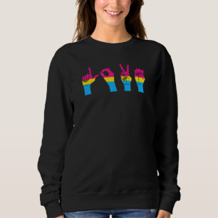 Love Sign Language Cute Asl Lgbtq Cute Pansexual P Sweatshirt