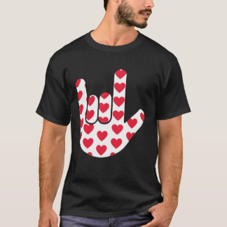 Love Sign Language Heart ASL Valentine Day Idea Ne T-Shirt