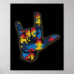 Love Sign Language Tee Autism Awareness Support Fi