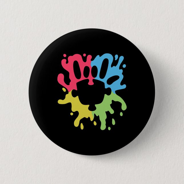 Love Sign Non-verbal Autism Support Awareness Puzz 2 Inch Round Button (Front)