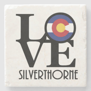 LOVE Silverthorne Colorado Stone Coaster