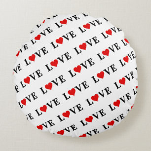 LOVE Simple Minimalist Elegant Round Pillow