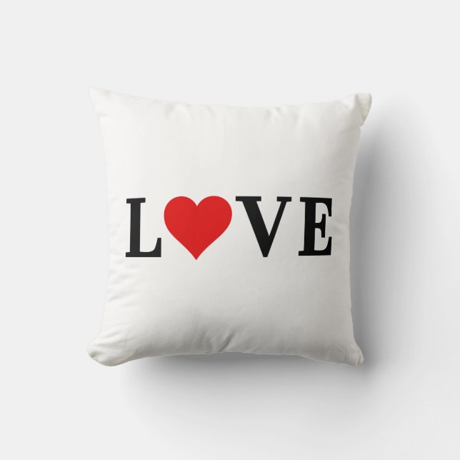 LOVE Simple Minimalist Elegant Throw Pillow (Front)