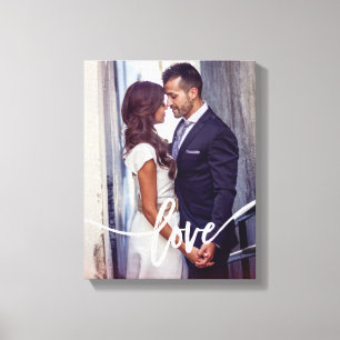 Love   Simple Modern Typography with your Photo Canvas Print
