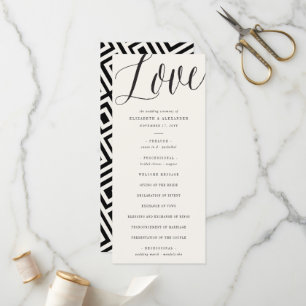 Love Simple Script Calligraphy Geometric Wedding Program