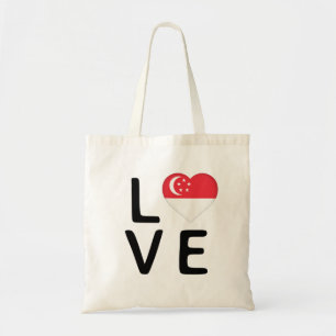 Love - Singapore Flag Tote Bag