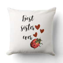 Love Sister Ladybug Cushion – Cute Heart Pillow Gi