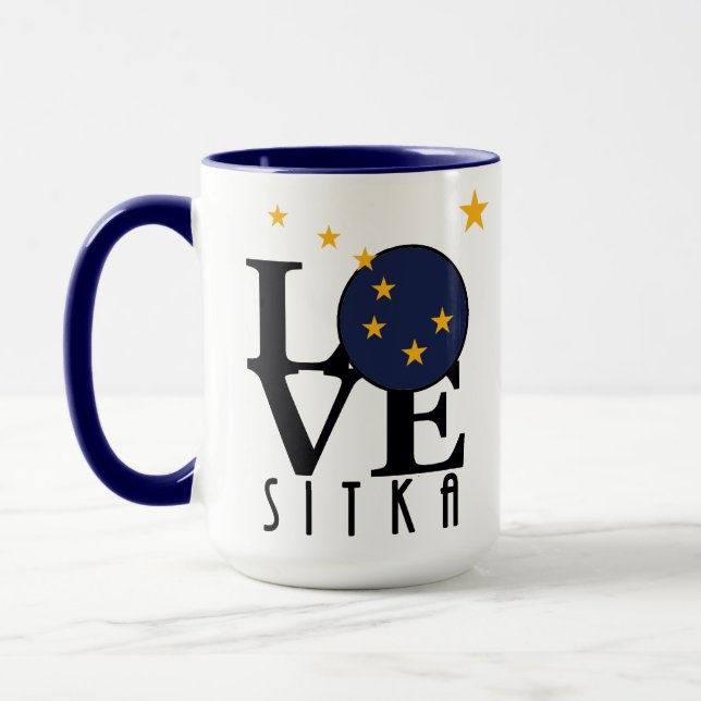 LOVE Sitka Alaska 15oz Mug (Left)