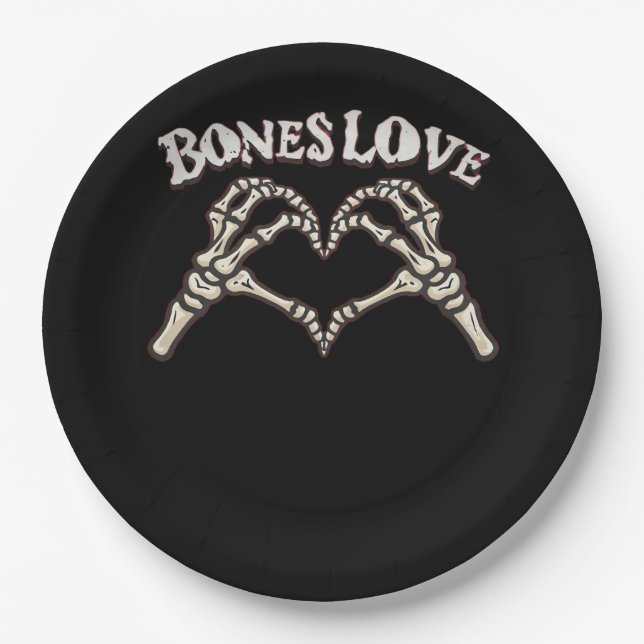 Love Skeleton Hand Classic Paper Plate (Front)