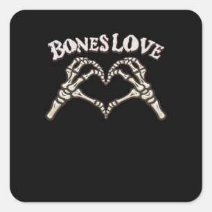 Love Skeleton Hand Classic Square Sticker