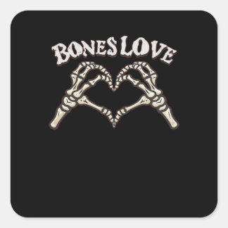 Love Skeleton Hand Classic Square Sticker