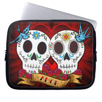 Love Skulls and Bluebirds Laptop Sleeve