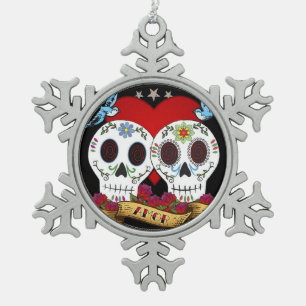 Love Skulls Ornament (Snowflake or Ball)