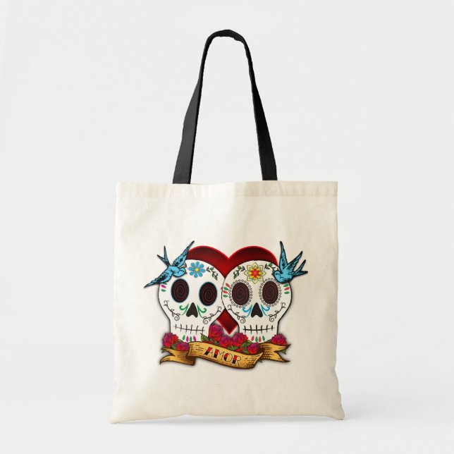 Love Skulls with Bluebirds Bag (Front)