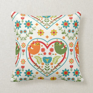 Love Sloth Brightfolk Throw Pillow