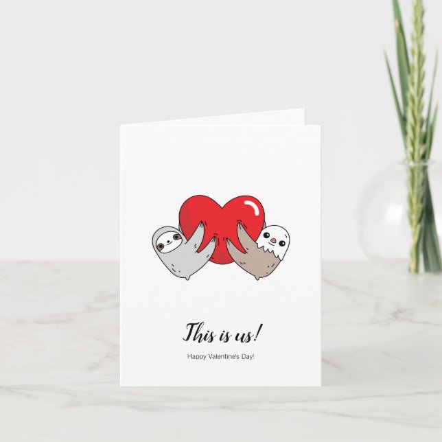 Love Sloths Valentine's Day Card (Front)