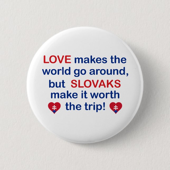 Love Slovaks 2 Inch Round Button (Front)