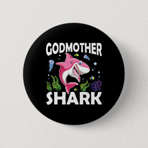 Love Smile Nice Fish Godmother Shark In The Sea 2 Inch Round Button