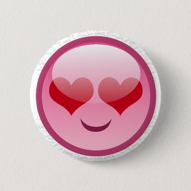 LOVE SMILLE 2 INCH ROUND BUTTON (Front)