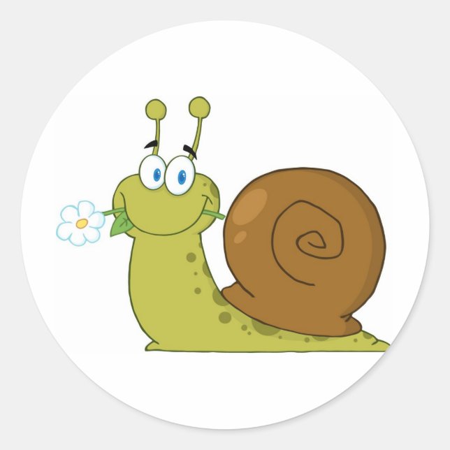 Love Snail Classic Round Sticker (Front)