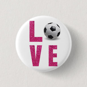 Love Soccer 1 Inch Round Button