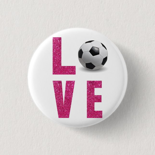 Love Soccer 1 Inch Round Button (Front)