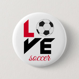 Love soccer 2 inch round button
