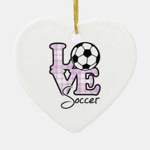 Love Soccer Ceramic Ornament