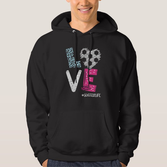 Love Soccer Coach Player Soccer Life Teen Girls Wo Hoodie (Front)