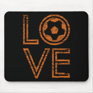 Love Soccer European Football Outline Retro Graphi Mouse Pad
